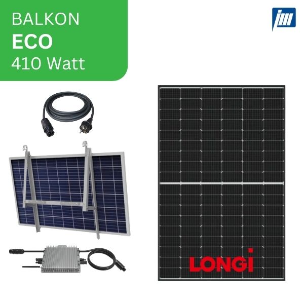Eco-Line Balkonkraftwerk LONGi 410 Watt | Balkonunterkonstruktion