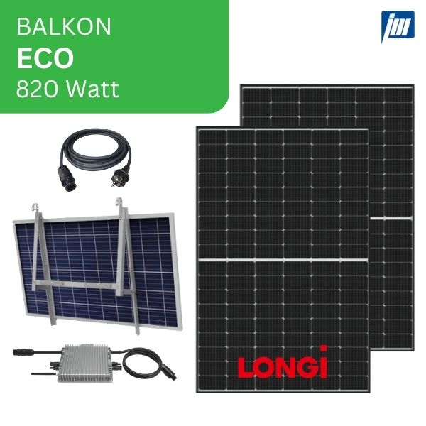 Eco-Line Balkonkraftwerk LONGi 820 Watt | Balkonunterkonstruktion