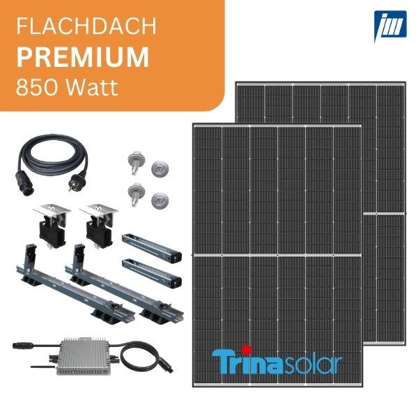 Premium-Line Balkonkraftwerk Trina 850 Watt | Flachdach